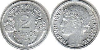 coin France 2 francs 1946