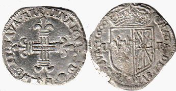 moneda Navarra 1/4 ecu 1600