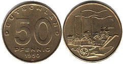 coin East Germany 50 pfennig 1950