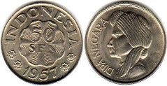 coin Indonesia 50 sen 1957