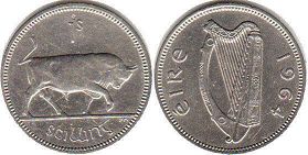 coin Ireland 1 shilling 1964