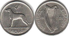 coin Ireland 6 pence 1935