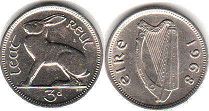 coin Ireland 3 pence 1968