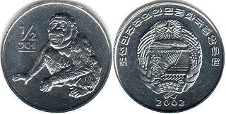 coin North Korea 1/2 chon 2002
