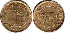 coin Liberia 1/2 cent 1937