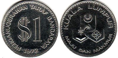 coin Malaysia 1 ringgit 1972