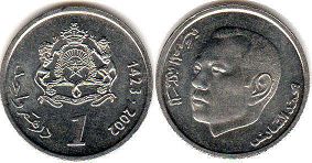coin Morocco 1 dirham 2002