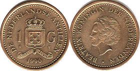 coin Netherlands Antilles 1 gulden 1990