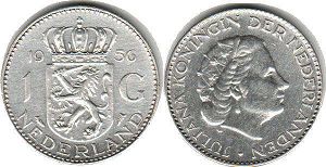 monnaie Pays-Bas 1 gulden 1956