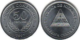 moneda Nicaragua 50 centavos 2007