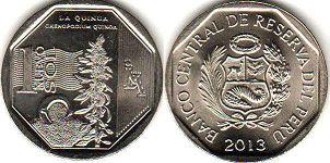 moneda Peru 1 nuevo sol 2013 Quinoa