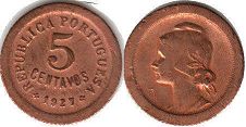 coin Portugal 5 centavos 1927