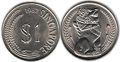 coin singapore1 dollar 1982