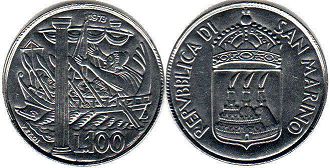 coin San Marino 100 lire 1973