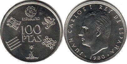 coin Spain 100 pesetas 1980