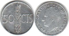 moneda España 50 centimos 1975