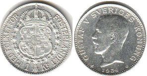 mynt Sverige 1 krona 1939
