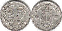 mynt Sverige 25 öre 1907