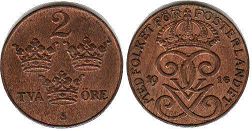mynt Sverige 2 öre 1916