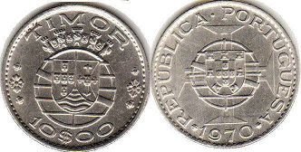 coin Timor 10 escudos 1970