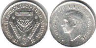 old coin South Africa 3 pence 1940