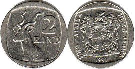 coin South Africa 2 rand 1991