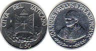 moneta Vatican 50 lire 1990