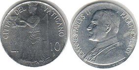 coin Vatican 10 lire 1979