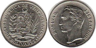 moneda Venezuela 2 bolivares 1967