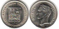 moneda Venezuela 25 centimes 1965