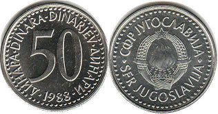 coin Yugoslavia 50 dinara 1988