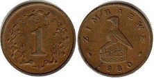 coin Zimbabwe 1 cent 1980