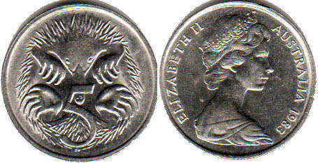 australian coin 5 cents 1983 Elizabeth II