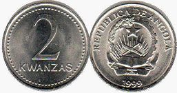 coin Angola 2 kwanzas 1999
