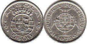 coin Angola 5$00 escudos 1972
