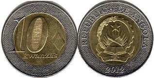 coin Angola 10 kwanzas