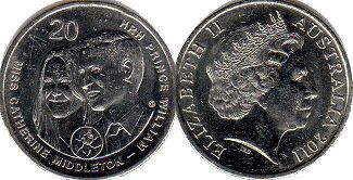 australian commemmorative coin 20 cents 2011