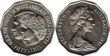 australian commemmorative coin 50 cents 1981