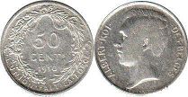 coin Belgium 50 centimes 1910