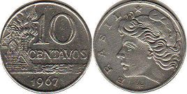 coin Brazil 10 centavos 1967