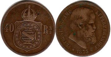 moeda brasil 40 reis 1873