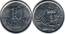 coin Brazil 10 centavos 1997