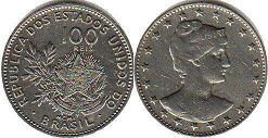 moeda brasil 100 reis 1901