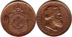 coin Brazil 10 reis 1869