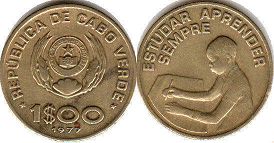 piece Cape Verdepuis 1 escudo 1977