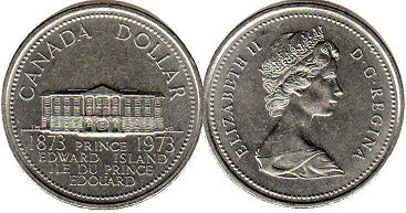 coin canadian commemorative coin 1 dollar 1973
