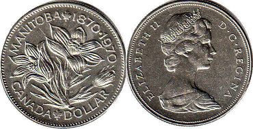 coin canadian commemorative coin 1 dollar 1970