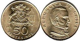 moneda Chille 50 centesimos 1971