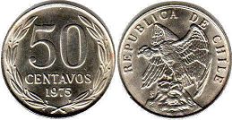 moneda Chilli 50 centavos 1975