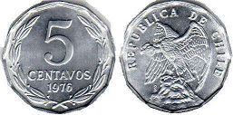 moneda Chilli 5 centavos 1976